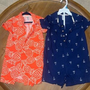 Carter's Orange and Navy Pineapple Bodysuits